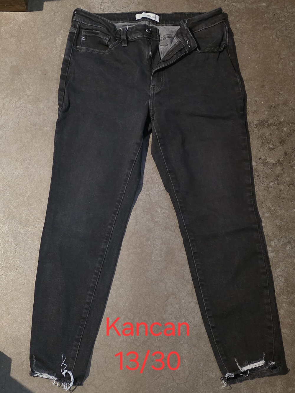 KanCan Black Frayed Hem High-Rise Jeans
